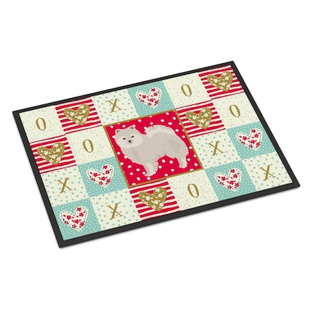 Carolines Treasures 24 x 36 in. Japanese Spitz Love Indoor or Outdoor Mat CK5850JMAT
